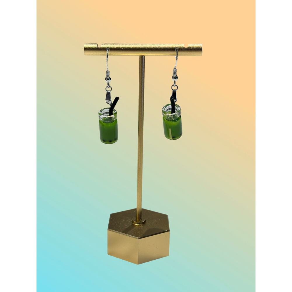 Bubble Tea Boba Milk Tea Dangle Earrings Mini Brand Style Dessert Treat Drink